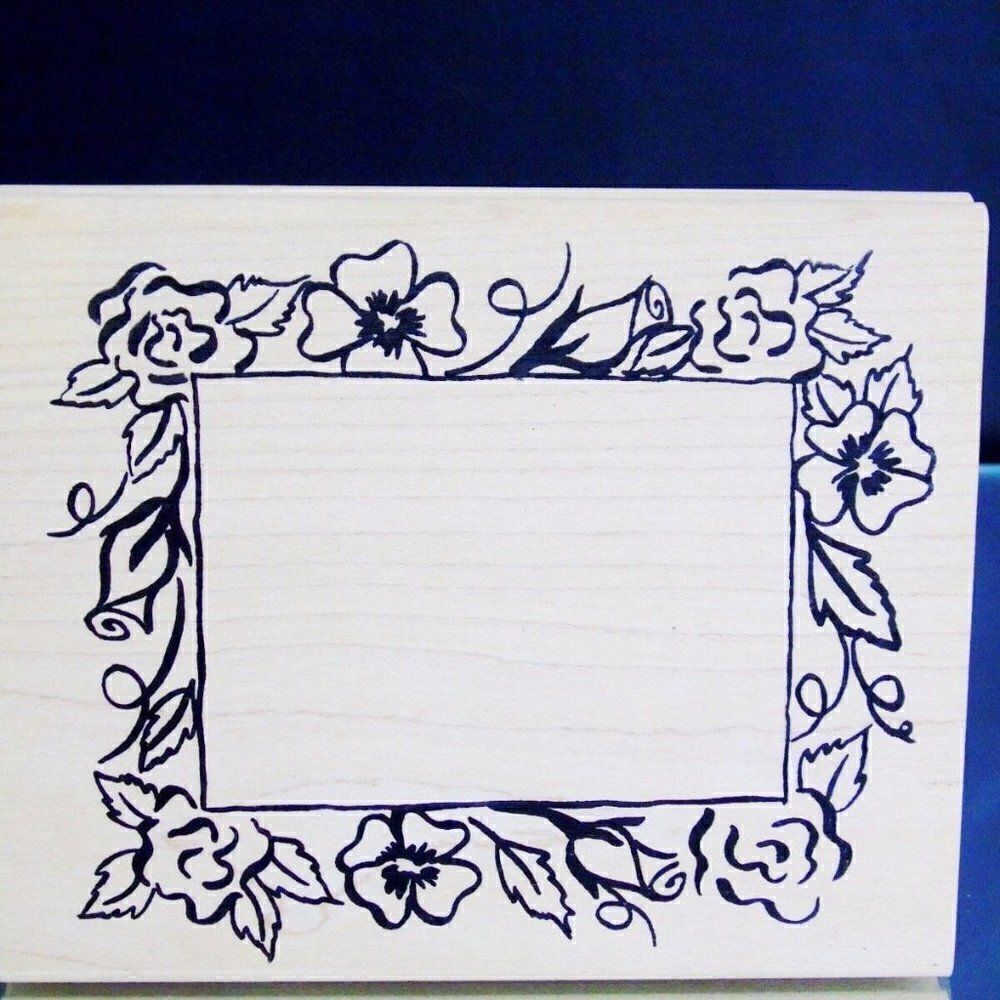 Floral Frame Large Stamp Vintage Denami 1999